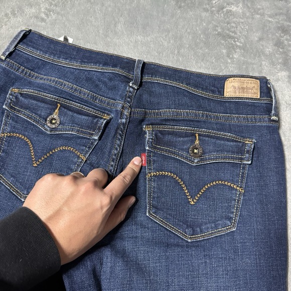 VTG Y2K Levi's 515 Skimmer Dark Wash Capri Jeans Womens 6 Retro Indie - Picture 7 of 11